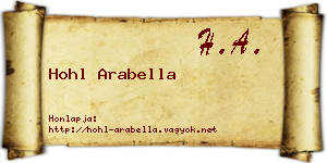 Hohl Arabella névjegykártya